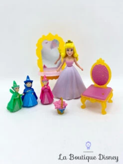 Figurine Fashion Polly Pocket Aurore La Belle Au Bois Dormant Fairy Tale Scene Disney Princess Mattel 2011 Sleeping Mini Poupée