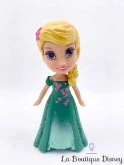 Figurine Mini Poupée Princesse Elsa La Reine De Neiges Une Fête Givrée Disney Jakks Pacific Robe Verte 8 Cm