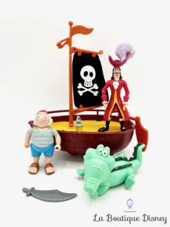 Figurines Bateau Capitaine Crochet Monsieur Mouche Tic Tac Crocodile Disney Heroes Peter Pan Pirates Famosa Vintage