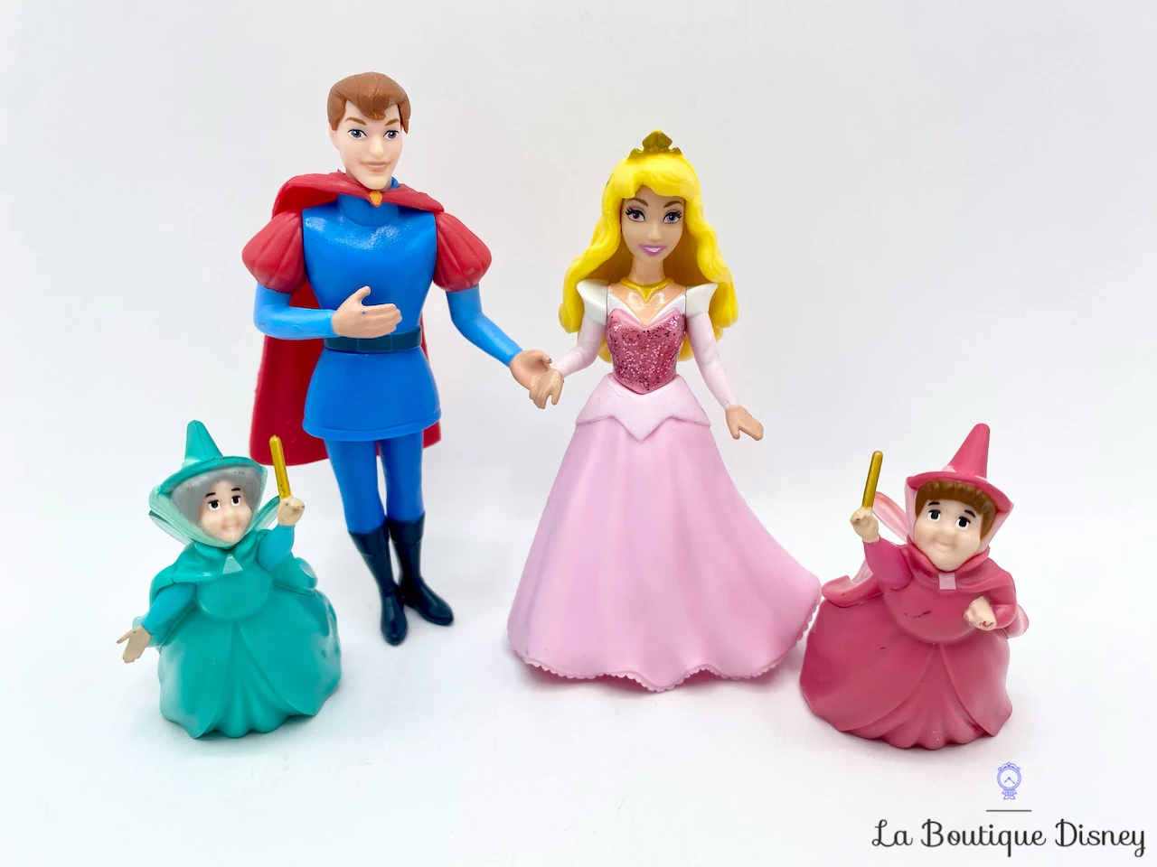 Figurines Playset La Belle Au Bois Dormant Disney Mattel Aurore Prince Philippe Fées Flora Paquerette 4 Figurines Playset La Belle Au Bois Dormant Disney Mattel Aurore Prince Philippe Fées Flora Paquerette – Image 2
