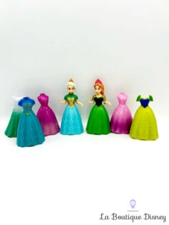 Figurines Magiclip Elsa Anna La Reine Des Neiges Disney Polly Clip Princesses Robes
