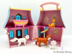 Ensemble De Jeu Figurines Les Aristochats Playset Disney Maison Transportable -Meilleur Jouets Magasin jouet maison transportable les aristochats figurines playset disney rose bleu vintage rare 7