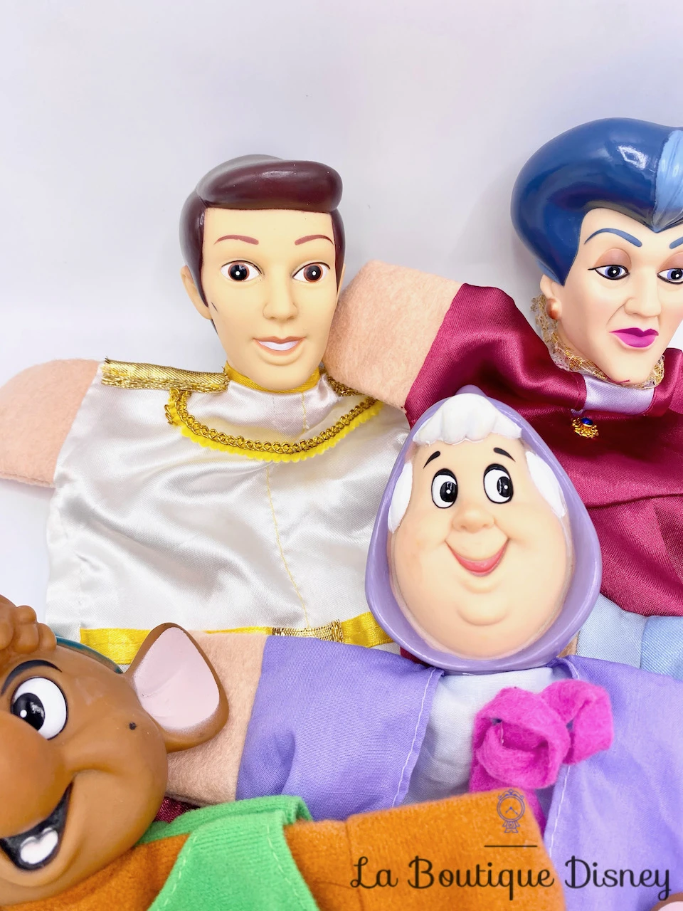 Marionnettes Cendrillon Disney Prince Madame De Trémaine Marraine Jaq Gus Main Vintage 4 Marionnettes Cendrillon Disney Prince Madame De Trémaine Marraine Jaq Gus Main Vintage – Image 2