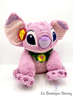 Peluche Angel Hawaienne Disneyland Paris 2017 Disney Lilo Stitch Rose Fleurs Feuilles 38 Cm