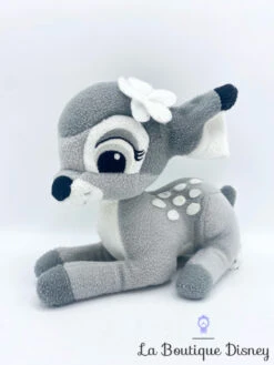 Peluche Bambi Noir Et Blanc Disney SEGA Faon Fleur 18 Cm