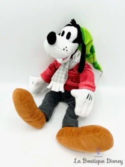 Peluche Dingo Noël Disney Parks 2018 Bonnet Vert Hiver 34 Cm