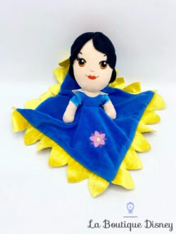 Peluche Doudou Blanche Neige Disney Nicotoy Carré Princesse Bleu Jaune
