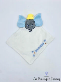 Peluche Doudou Dumbo Disney éléphant Gris Blanc Carré