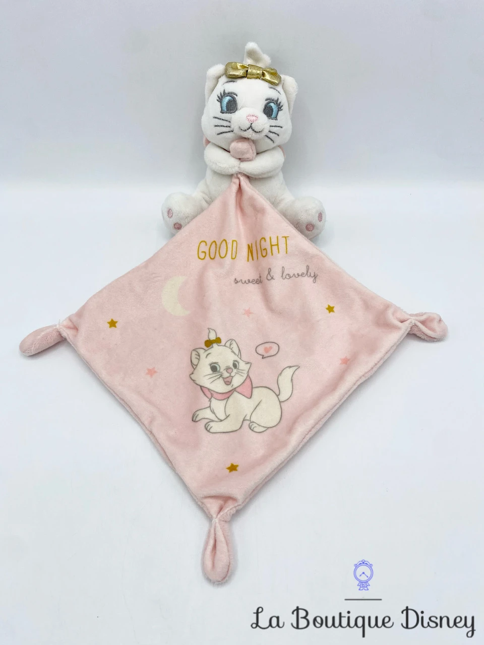 Peluche Doudou Marie Les Aristochats Disney Nicotoy Good Night Sweet Lovely Carré Rose 3 Peluche Doudou Marie Les Aristochats Disney Nicotoy Good Night Sweet Lovely Carré Rose