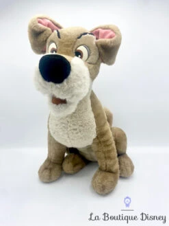 Peluche Clochard XXL Disney Jemini La Belle Et Le Clochard Chien Gris Vintage Grand Format 50 Cm