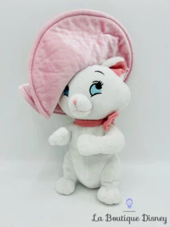 Peluche Marie Chapeau Rose Disneyland Paris Disney Les Aristochats Chat Blanc 23 Cm