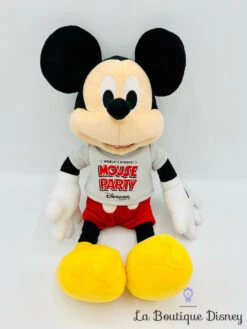 Peluche Mickey Mouse Party Disneyland Paris Disney World's Biggest Tee Shirt 35 Cm