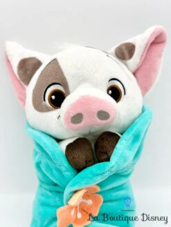 Peluche Pua Cochon Vaiana Disney Babies Disneyland Paris 2020 Couffin Couverture Bleu Fleur -Meilleur Jouets Magasin peluche pua cochon vaiana disney babies disneyland couverture couffin 1