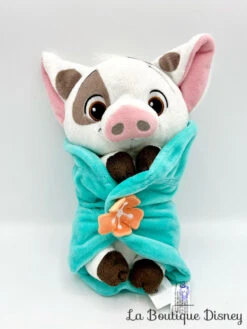 Peluche Pua Cochon Vaiana Disney Babies Disneyland Paris 2020 Couffin Couverture Bleu Fleur