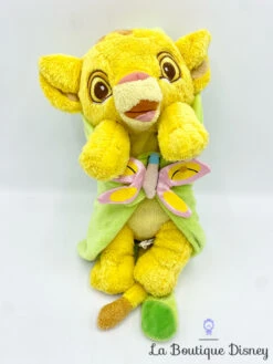 Peluche Simba Le Roi Lion Disney Babies Disneyland Paris Lion Couffin Couverture Verte Papillon