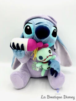Peluche Stitch Souillon Disneyland Paris Disney Pyjama Violet Biberon 25 Cm