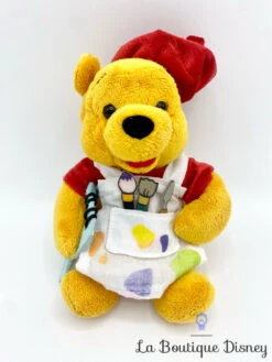Peluche Winnie L'ourson Peintre Disneyland Paris Disney Peinture Pinceaux 18 Cm